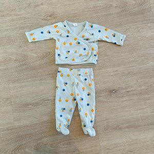 Tun Tun Unisex Newborn Coming Home Outfit in Blue Ice Cream Print